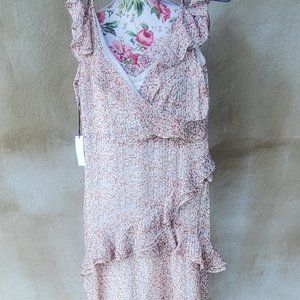 Floret Studios Dress XL Rust w/Flowers hi low